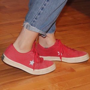 Red and Black Converse One stars